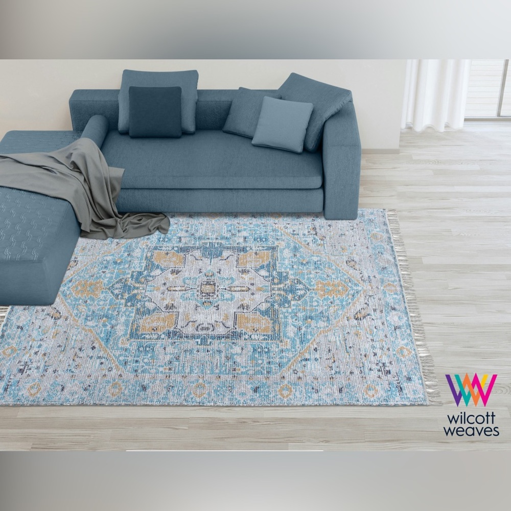 Wilcott Weaves - Persian Palace Rug
Tones of blue, yellow, black & gray